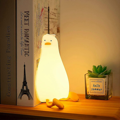 Touch Control Rechargeable Duck Night Light, Cute LED Silicone Bedside Lamp 1