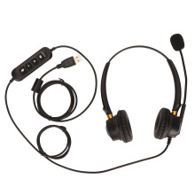 Fone de ouvido USB com microfone e cancelamento de ruído para computador e laptop, microfone HD com cancelamento de ruído eletrônico, microfone