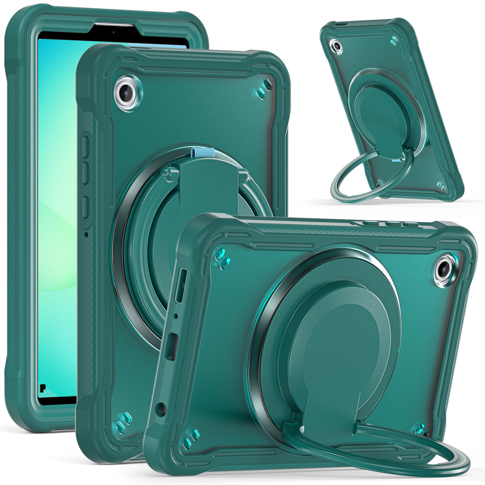 (Midnight ) For Samsung Galaxy Tab A11 Case Rotary Kickstand Pc + Tpu + Silicone Tablet Cover Green 6914284372200
