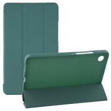 (Blackish Green) For Samsung Galaxy Tab A11 Case PU Leather + Silicone Tri-Fold Stand Tablet Cover