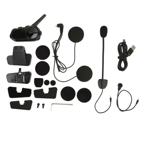 Bluetooth Communication System For Motorcycles Wireless Multi Rider Intercom With CVC Noise Reduction Stereo Audio Voice Command Waterproof Design Han