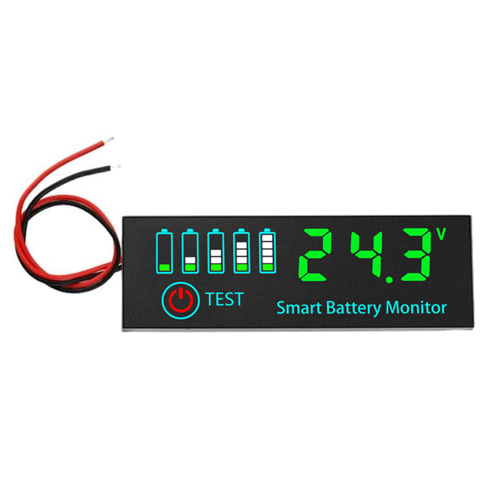Lithium Battery Capacity Voltage Meter With Low Voltage- Green 7696001285879