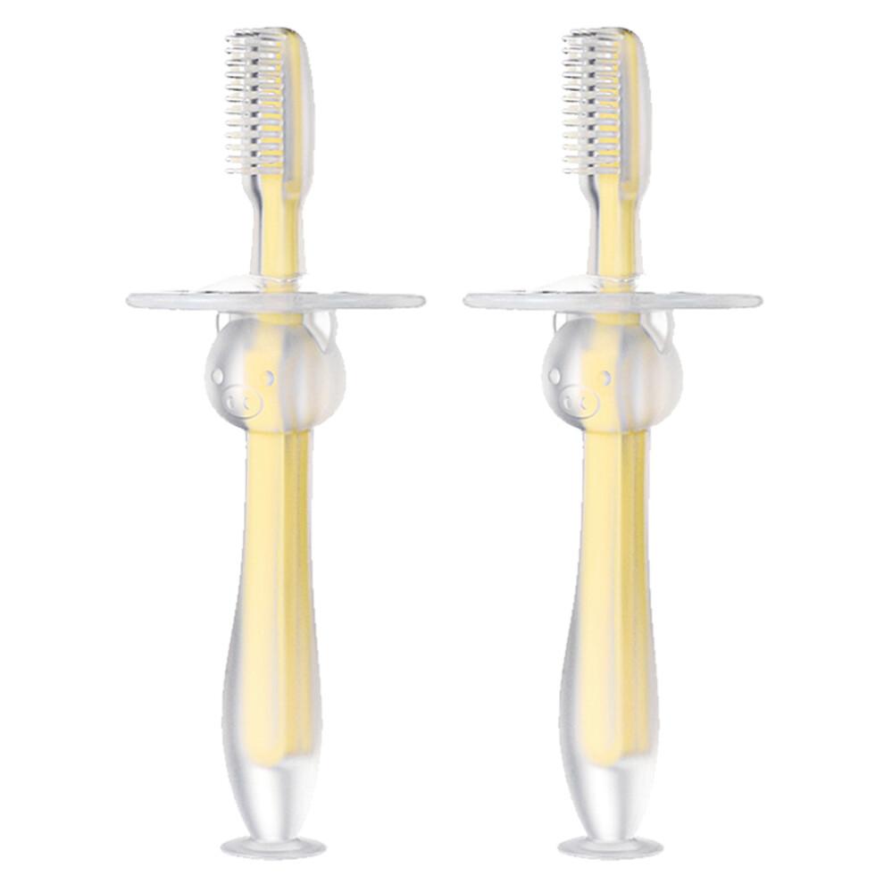 Silicone Baby Toothbrush for Oral Hygiene Education, Gum Massage Relief Effective Cleaning of Teeth and Mouth with Sensitive Mouth Gentle