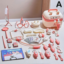 32pcs Doctor Nurse Role Play Toy Set for Kids, Boys & Girls (Pink)