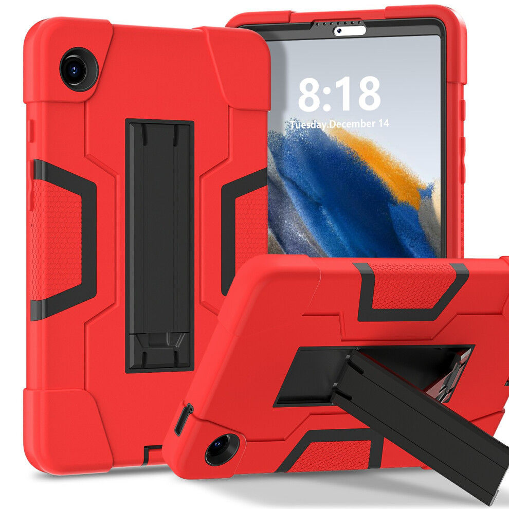 (Red / Black) For Samsung Galaxy Tab A11 Case Robot Style Silicone + Pc Tablet Cover With Kickstand Black,Red 6914283418909