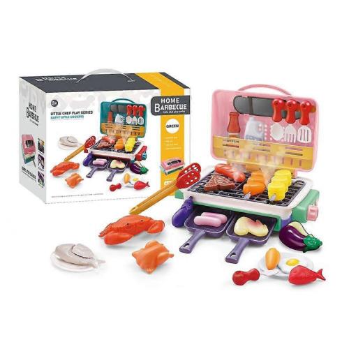 Set di giocattoli per barbecue e griglia versatile con cibo finto per bambini e bambine