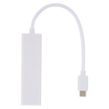 Hub USB Tipo C com Múltiplas Portas USB e Adaptador de Rede Ethernet de Alta Velocidade (100 Mbps) com Porta Integrada para Laptop e Macbook -