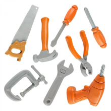 8-Piece Construction Play Tool Set for Kids Ages 3+, Motor Skills Workshop Toy for Boys & Girls
