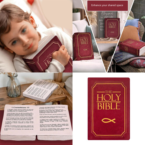 Oreiller en peluche de la sainte Bible, décorations-Vert 1