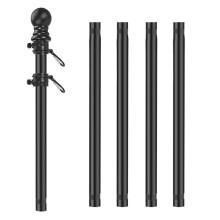 6FT Flag Pole Kit 5Section Stainless Steel Tangle Outdoor Garden Flag Pole For House Black 40.0 cm