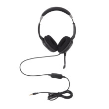 Fone de ouvido USB para computador com microfone com cancelamento de ruído ENC, arco de cabeça retrátil, microfone giratório, compatibilidade