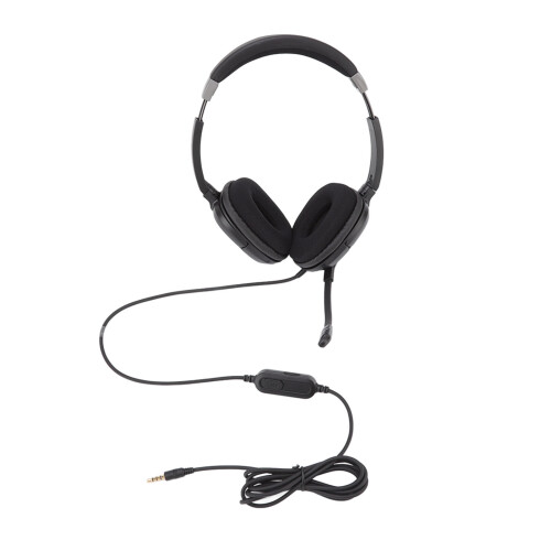 Fone de ouvido USB para computador com microfone com cancelamento de ruído ENC, arco de cabeça retrátil, microfone giratório, compatibilidade