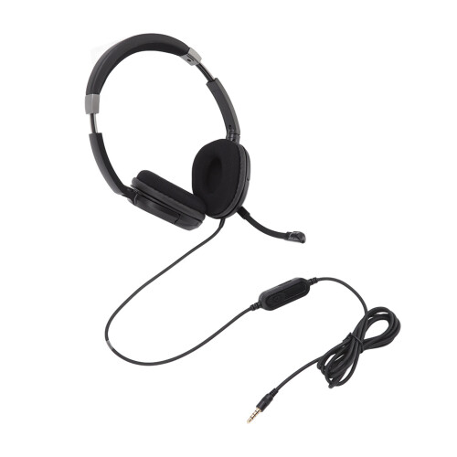 Fone de ouvido USB para computador com microfone com cancelamento de ruído ENC, arco de cabeça retrátil, microfone giratório, compatibilidade 2