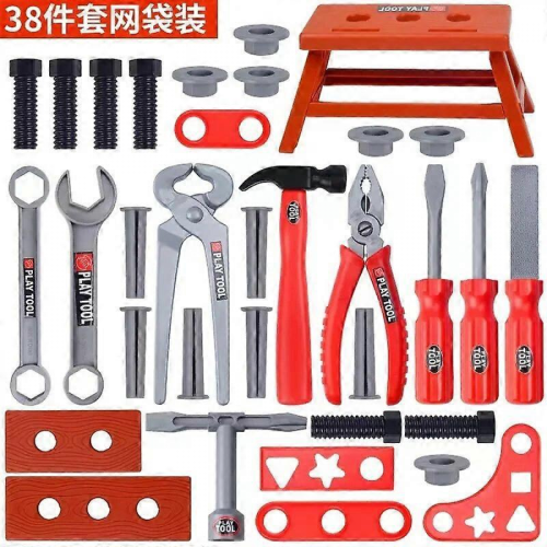 38 Pcs Kids Toolbox Kit with Drill, Plastic Repair Tools, Learning Engineering Puzzle Toys for Boys