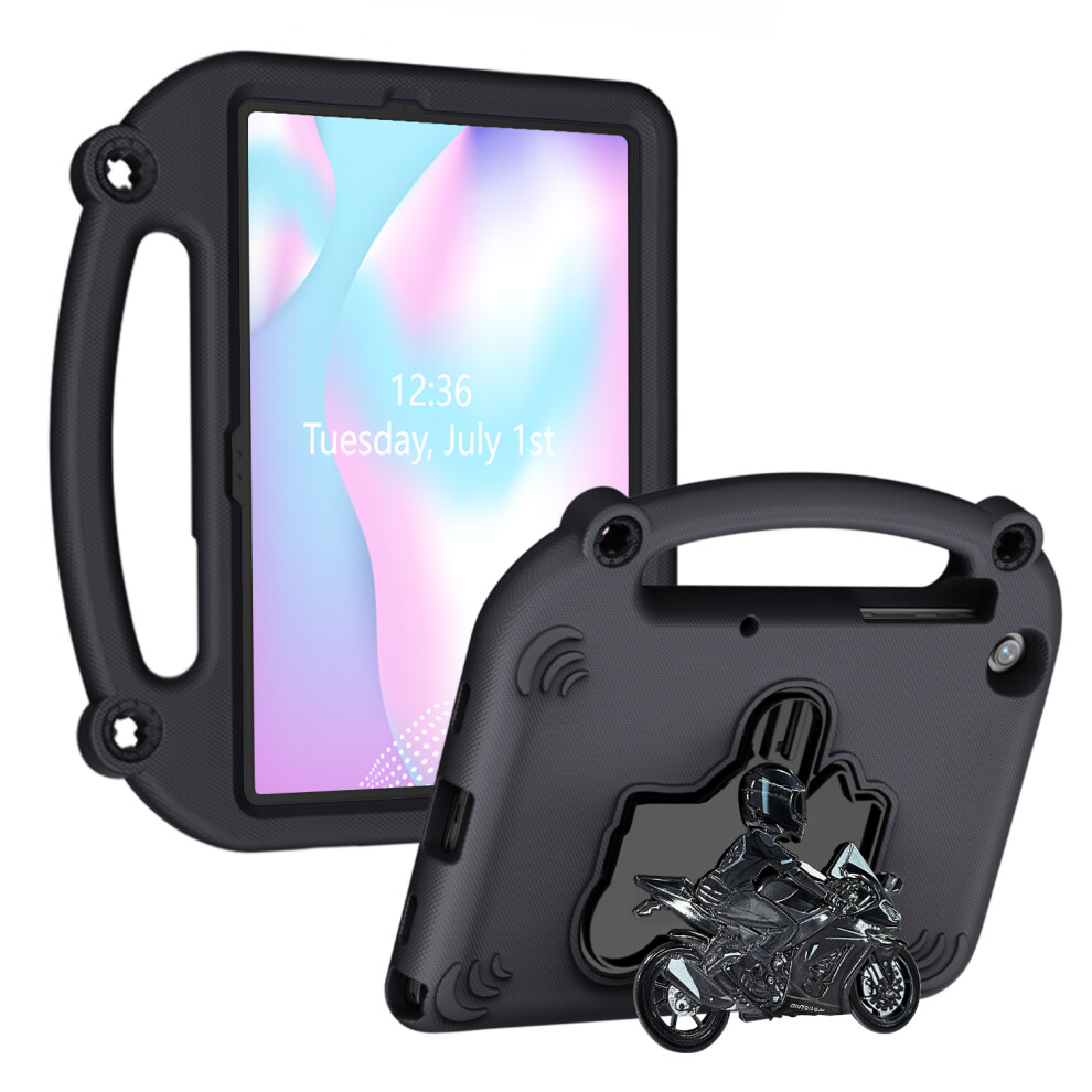 (Black) For Samsung Galaxy Tab A11+ / A9+ Eva Case Motorcycle Kickstand Shockproof Tablet Cover With Handle Black 6914280562223