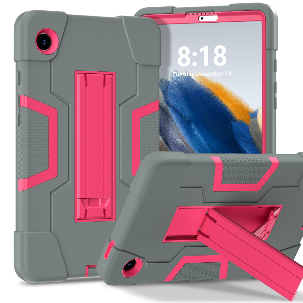 ( / Rose) For Samsung Galaxy Tab A11 Case Robot Style Silicone + Pc Tablet Cover With Kickstand Grey 6914283377268