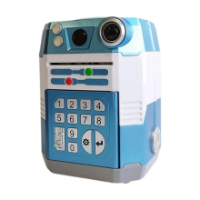 Blue 15.8x15.8x21.8cm Electronic ATM Piggy Bank for Kids Ages 3-8