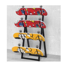 Skateboard and Snowboard Storage Rack Metal Floor Mount Display Stand 30x89cm Black For Garage And Workshop