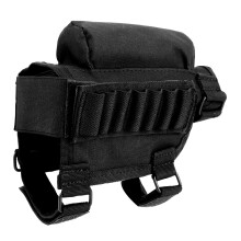 Apoio de bochecha ajustável, estojo para munição com design ambidestro e fechos de velcro, suporte tático para cartuchos na coronha para melhor