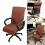 Housse de chaise de bureau Cozys, Design antidérapant,-café L 2