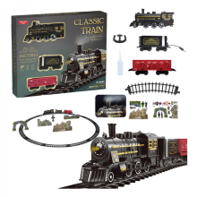 Set di binari per carrozze a tema avventura in treno per bambini con treno, gioco creativo, educativo e puzzle