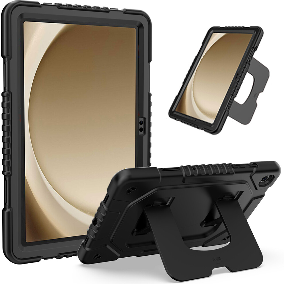 (Black) For Samsung Galaxy Tab A11+ / A9+ Case Kickstand Silicone + Pc Tablet Cover Black 6914286161772