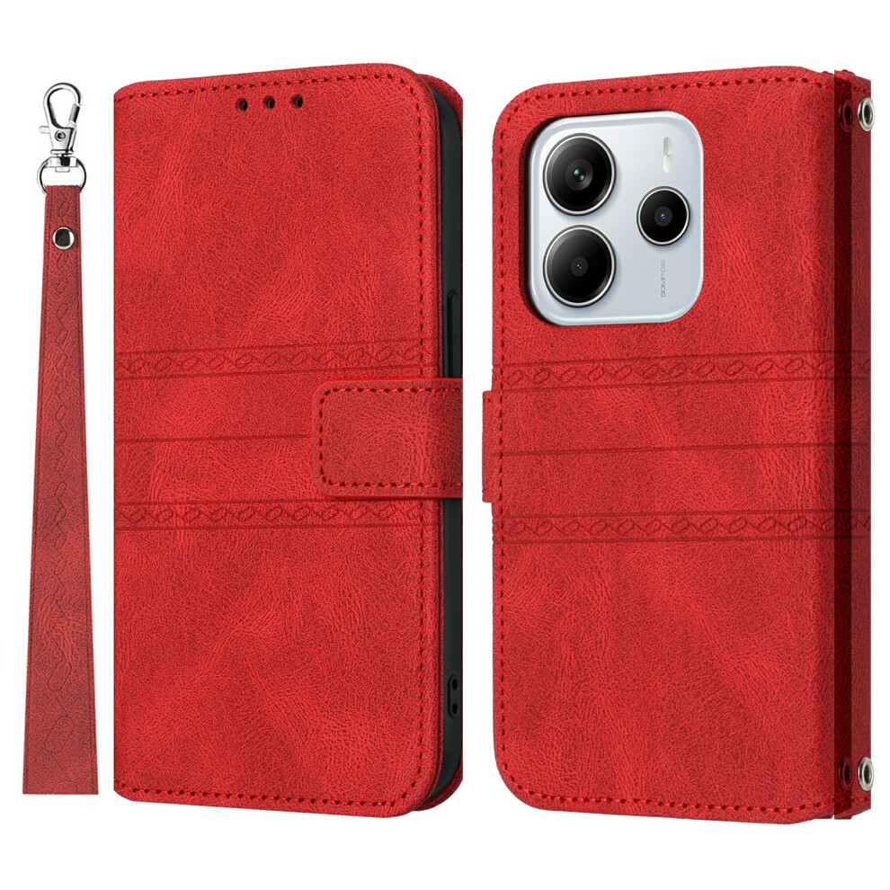 (Red) For Xiaomi Mi Note 14 4G (163.25Mm) Case Wallet Skin-Touch Leather Imprinted Phone Cover Red 6914288682091