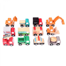 Multicolor Wooden Car Ramp Toy Track 12-Piece Playset Sliding Crashproof Mini Car Handheld Toy