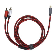 Vergulde audiokabel met digitale decoderchip, hoge geluidskwaliteit, stereo-audiotransmissie, signaalverliesreductie, flexibele PVC-mantel, breed