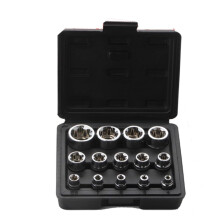 ETORX Socket Set 14Piece 1/4 in Drive 3/8 in Drive 1/2 in Drive E4 to E24 External Torx Kit With Storage Case Black