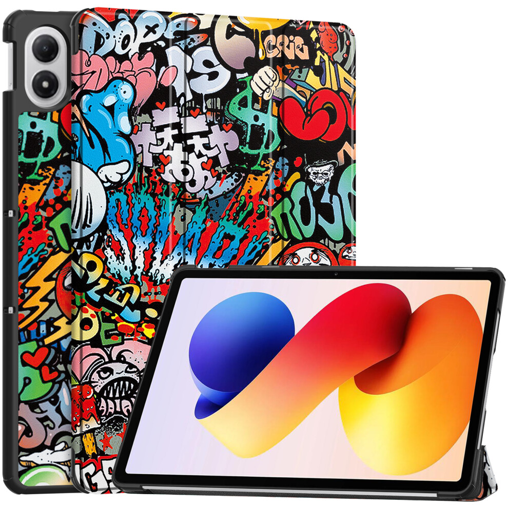 (Graffiti) For Xiaomi Poco Pad M1 / Redmi Pad 2 Pro Case Pattern Print Leather Stand Tablet Cover 6914281312117