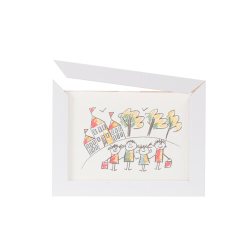 Magnetic Detachable Kids Art Frame Large-White Medium size