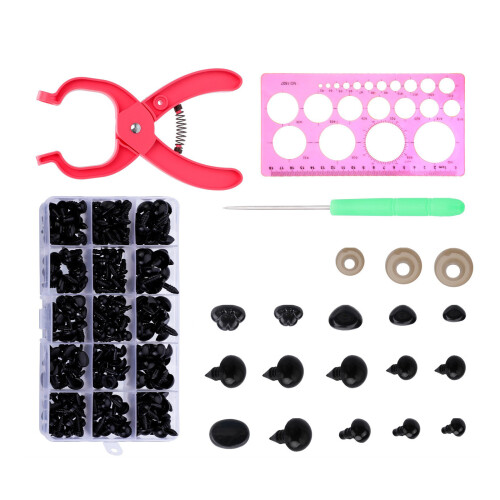 476Pcs Assorted Size 5mm-13mm Safety Eye and Nose with-Red