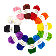 12 Colors Crochet Yarn 4ply Knitting Yarn Colorful-Gold thread