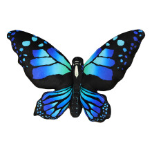 Coussin papillon en peluche, coussin à lancer,-Papillon bleu