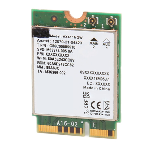 Προσαρμογέας WiFi6E Κάρτα ασύρματου δικτύου Tri Band Bluetooth5.3Υποστήριξη αποτελεσματικής 1