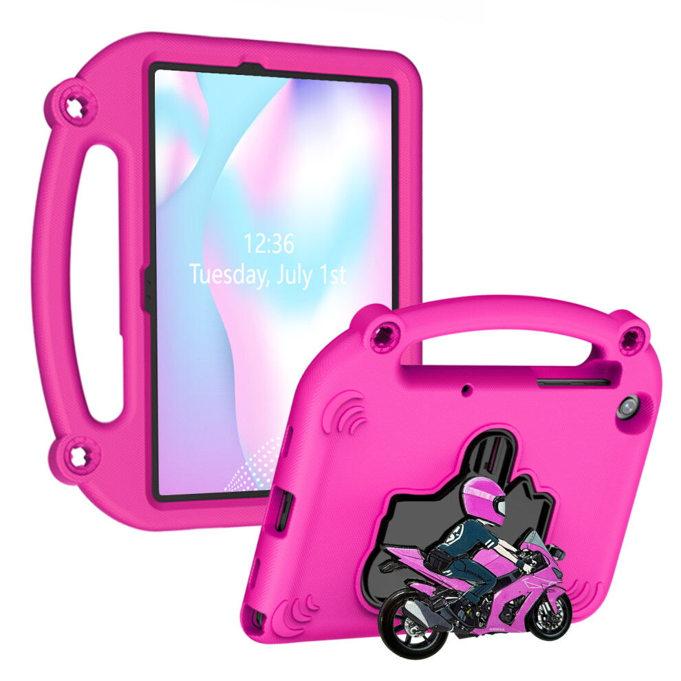(Rose) For Samsung Galaxy Tab A11+ / A9+ Eva Case Motorcycle Kickstand Shockproof Tablet Cover With Handle 6914284785659