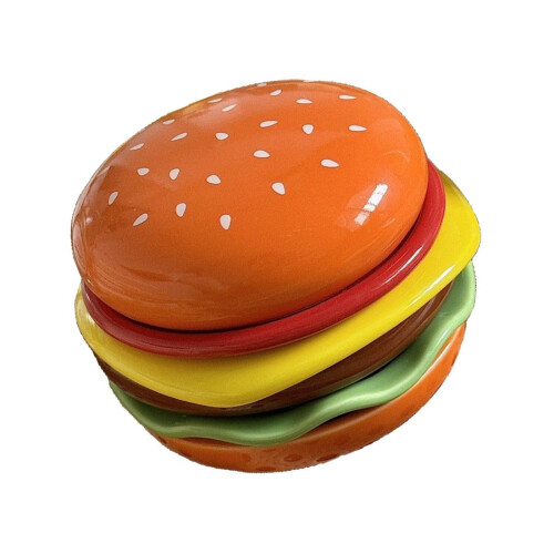 Mini Ceramic Burger Dish 6 Layer Stackable Design for Biscuits