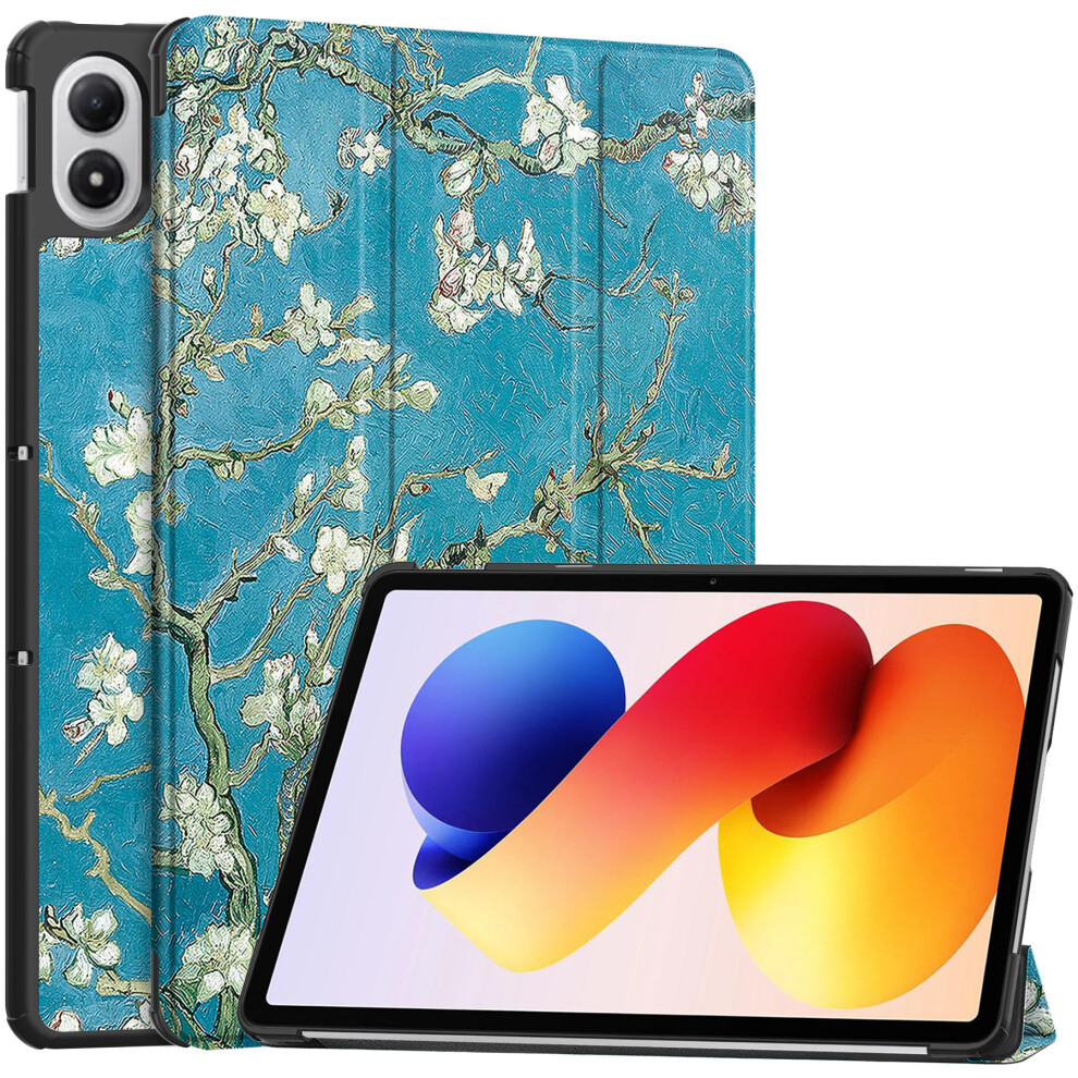(Apricot Blossom) For Xiaomi Poco Pad M1 / Redmi Pad 2 Pro Case Pattern Print Leather Stand Tablet Cover 6914284905729