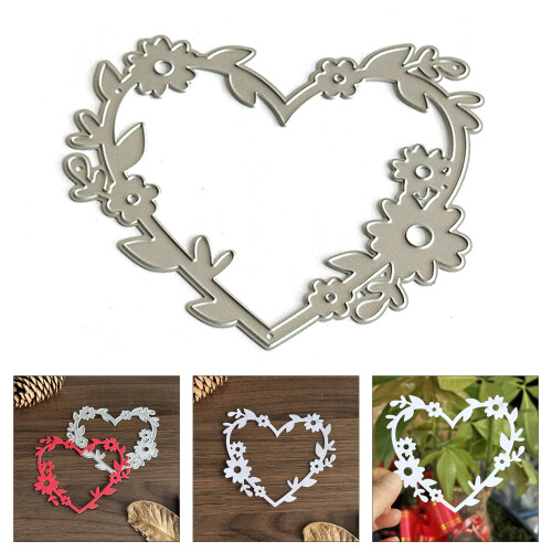 Hartvorm metalen stansen embossing stencils mallen bloem frame 1