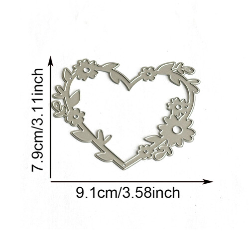 Hartvorm metalen stansen embossing stencils mallen bloem frame 2