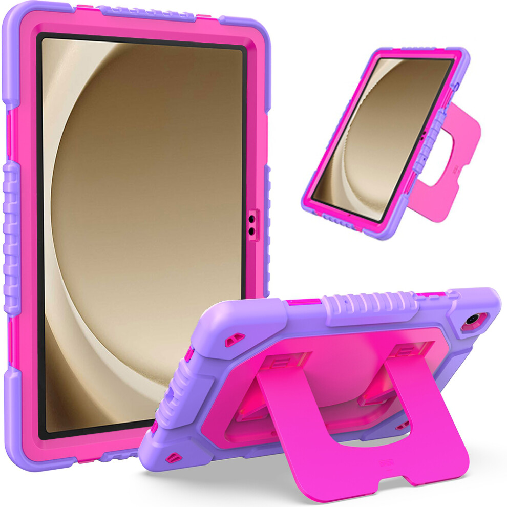 (Hot ) For Samsung Galaxy Tab A11+ / A9+ Case Kickstand Silicone + Pc Tablet Cover Pink 6914281725764