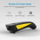 Bar Code Scanner Bluetooth 2D Barcode Scanner Pocket Wireless QR Reader Data Matrix Handheld Yellow One Size 2