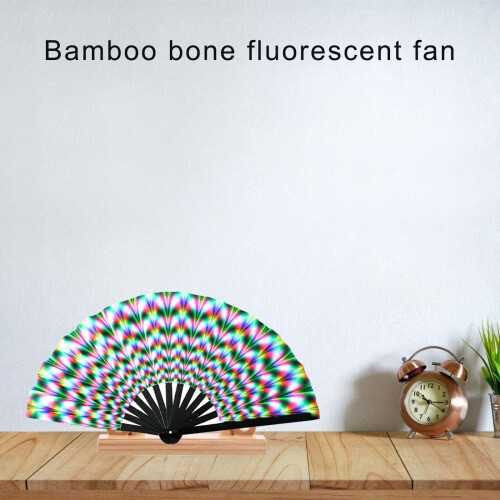 Fluorescent Bamboos Handheld Fan Folding Styles for-Dot No. 7 2