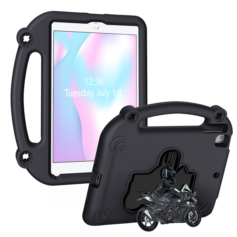 (Black) Eva Case For Ipad 9.7-Inch (2018) / (2017) / Air 2 / Air (2013) Motorcycle Kickstand Shockproof Tablet Cover With Handle Black 6914287571006
