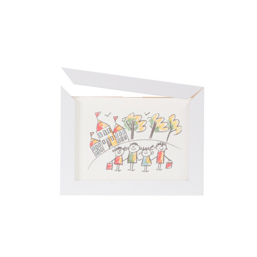 Adhesive Backing Kids Pictures Frame Open Front Box-White small