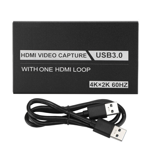 Κάρτα λήψης βίντεο HDMI 4K USB3.0, συσκευή plug and play με έξοδο HDMI Loop-Out με είσοδο μικροφώνου