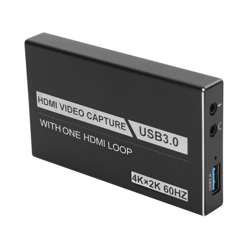 Κάρτα λήψης βίντεο HDMI 4K USB3.0, συσκευή plug and play με έξοδο HDMI Loop-Out με είσοδο μικροφώνου 2