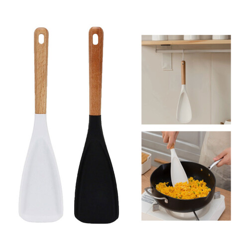 User friendly Silicone Cooking Utensils Wood Handle Spatula-2 2
