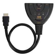 Διακόπτης HDMI, Διανομέας HDMI 4K, Διακόπτης HDMI 3 θυρών με καλώδιο Pigtail, Υποστηρίζει